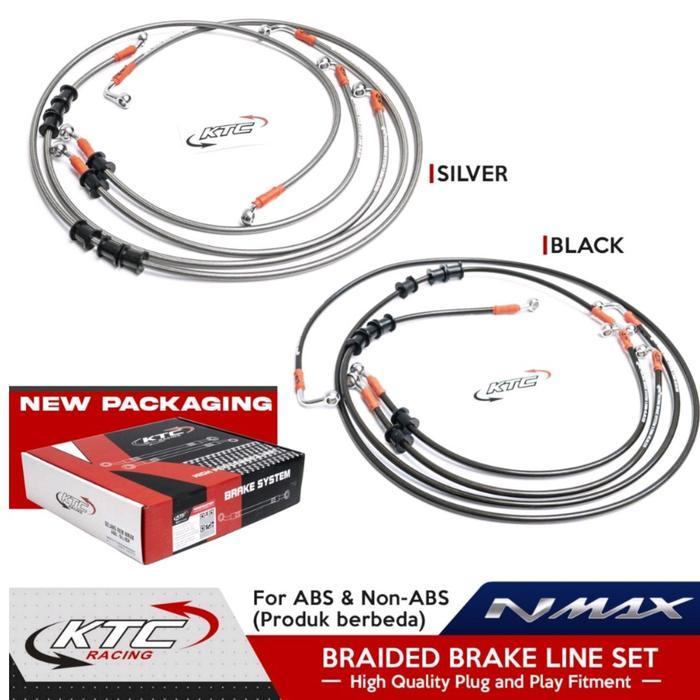 1Set Selang Rem Ktc Racing Depan Dan Belakang Nmax Abs / Selang Rem Ktc Nmax Abs
