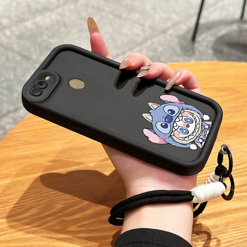 Casing Hp untuk OPPO A7 A5s A12 A12s A11K Case Casing HP Softcase ceruk Soft Shell dengan Tali Silik