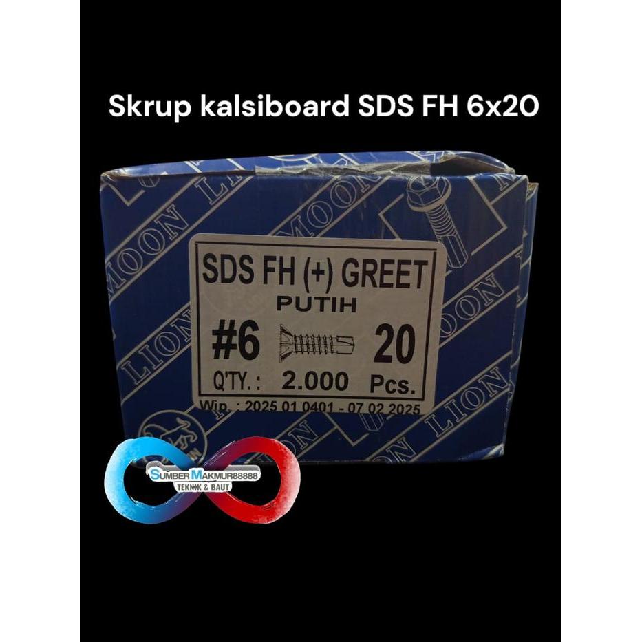 BOX - Sekrup GRC / Kalsiboard SDS FH GREET 6x20 ISI 2000 pcs