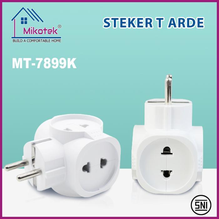 [] Steker T Multi Mikotek / Steker T Datar 4 Lubang Colokan MT-7899K SNI