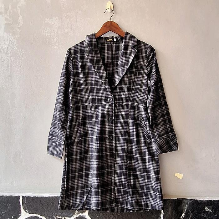 Gita Blazer Wanita By Astan Blajer Flanel Motif Kotak Outer