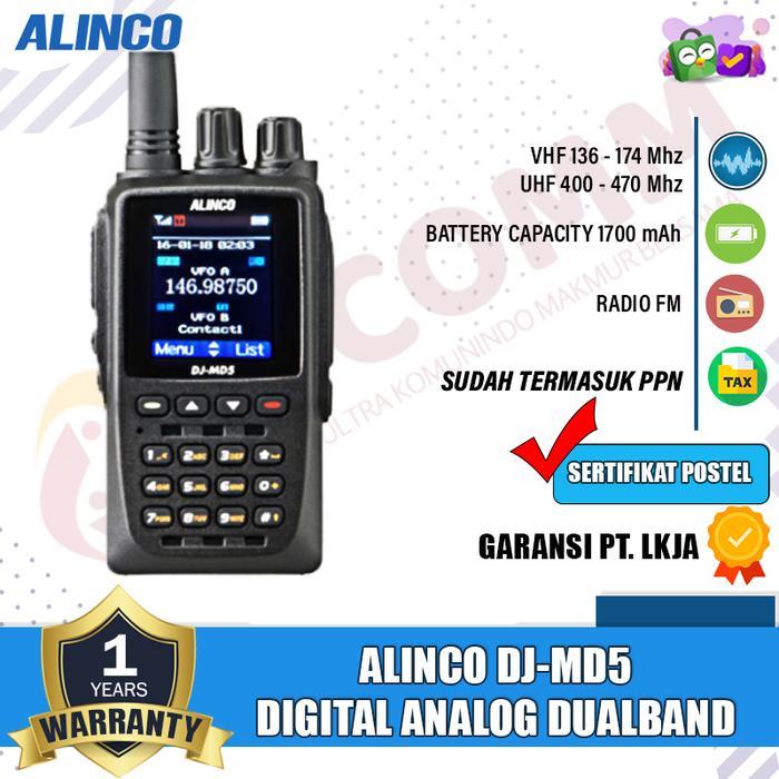 Alinco Dj Md 5 Dj-Md5 Dmr Dualband Vhf Uhf 400 Ht Digital Alinco Dj Md5 Dj Md 5 Original Garansi 1
