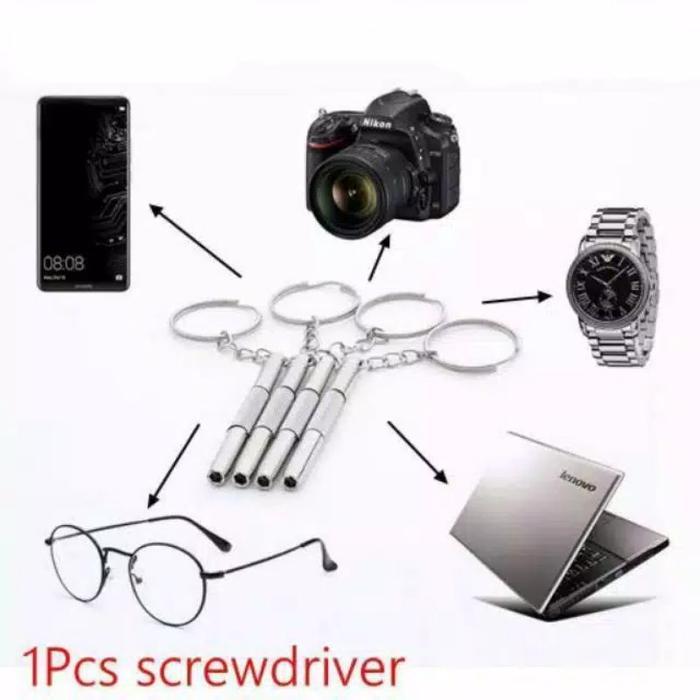 Obeng Kacamata - Obeng kecil serbaguna , obeng 3 in 1 , Obeng kacamata multifungsi