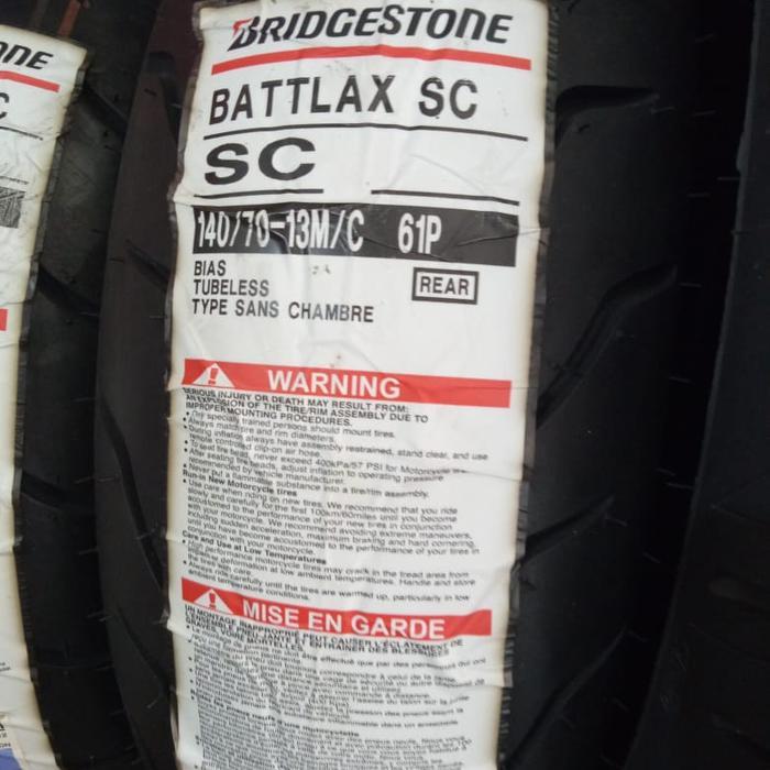 Ban Luar Bridgestone Battlax Sc Ukuran 140/70-13 Battlax Tubeless