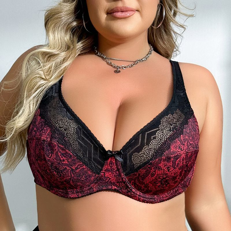 Beauwear Woman Bra Plus Size Underwire Bra No Pad Big Size Lingerie With Lace 85C-100C 85D-110D