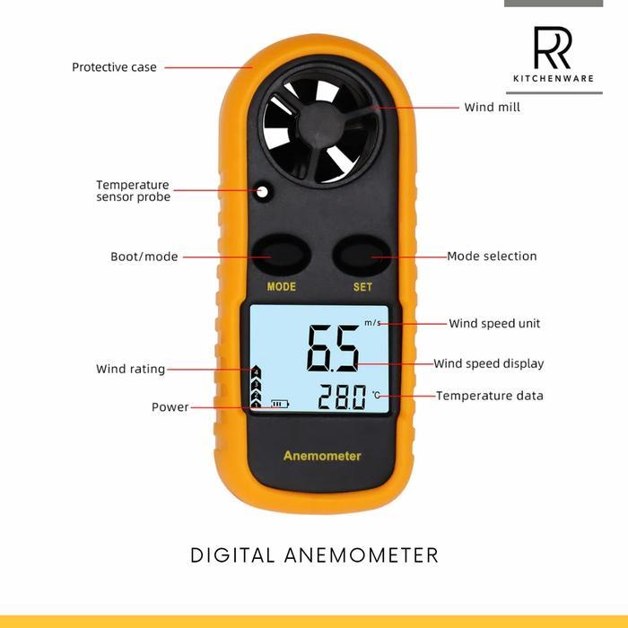 PROMO DIGITAL WIND ANEMOMETER PENGUKUR KECEPATAN ANGIN DIGITAL ANEMOMETER