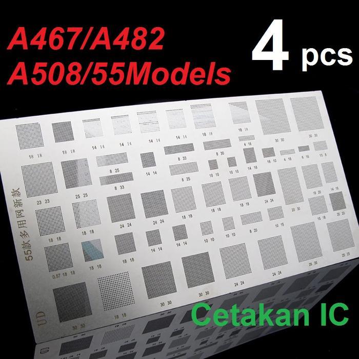 Plat Cetakan IC CPU Universal BGA Stencil Amaoe A467 A482 A508 55 Models Set 4 Pcs MTK MSM CPU RAM