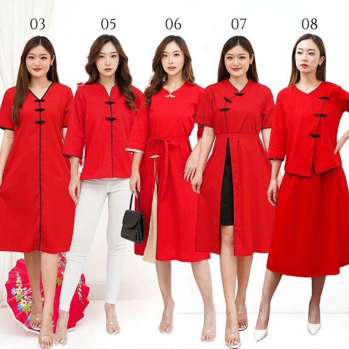 Sale- [ n ] Baju Imlek 2026 An Katun Poplin Premium Jumbo Bigsize Couple Dress Kemeja