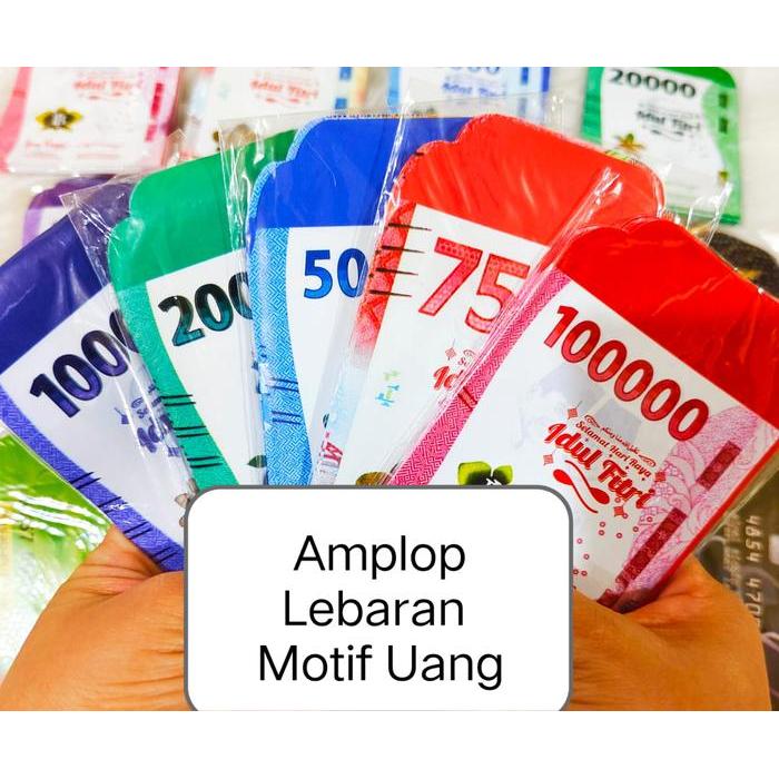 Amplop Lebaran Uang Viral isi 10 lembar/ Amplop Lebaran Motif Uang / Amplop Lebaran Motif ATM /
