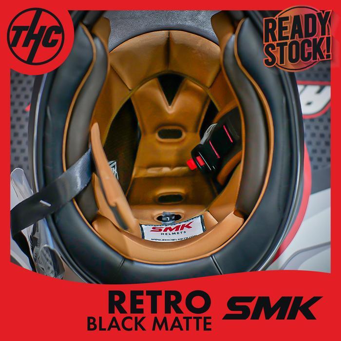 Helm Smk Retro Black Matte Full Face Helmet Smk