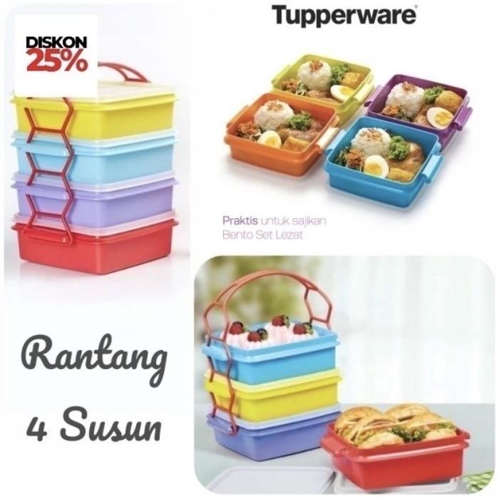 Rantang Susun 4 Warna Tupperware Carry All Set