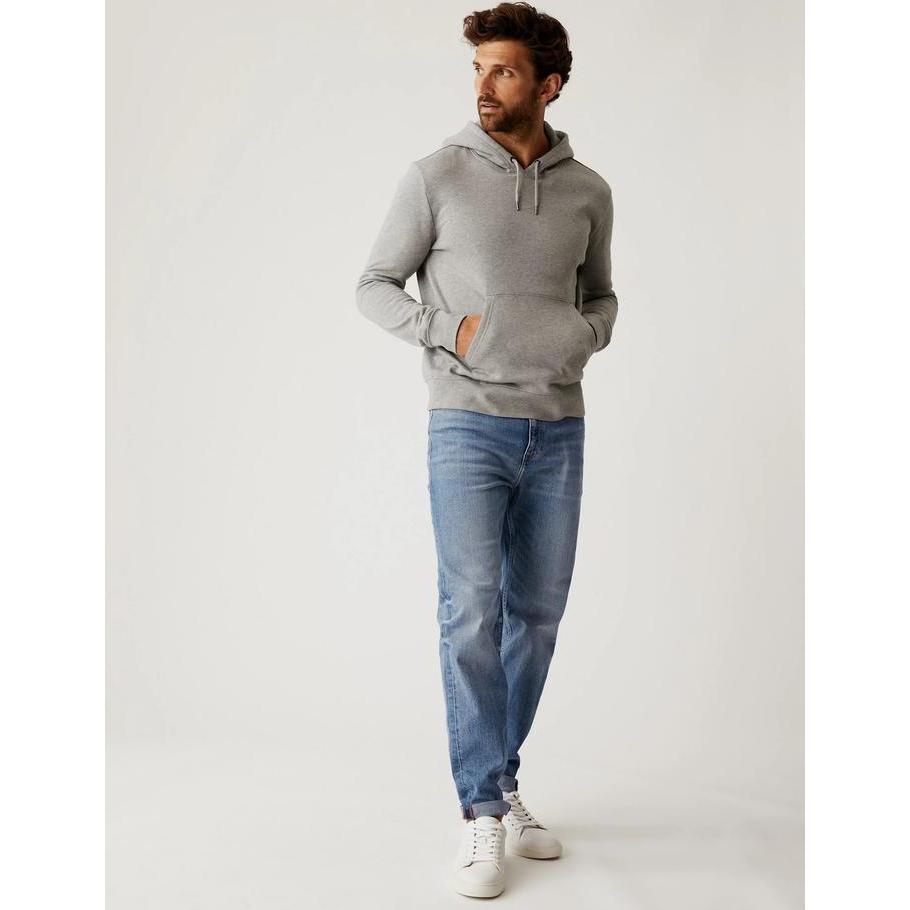 M&S - Tapered Fit Vintage Wash Stretch Jeans - Blue Tint, 40-42