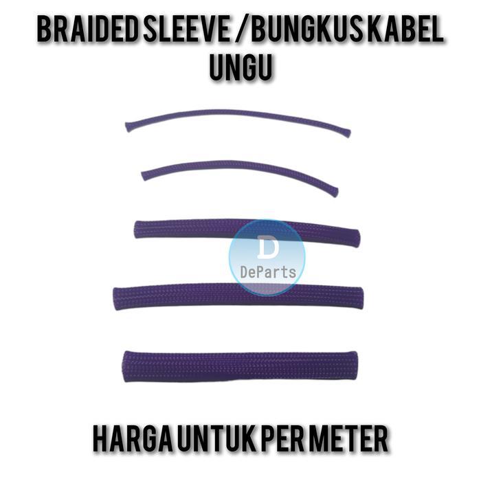 Braided Cable Sleeve - Sleeving Cable - Bungkus Kabel - 6Mm - Ungu