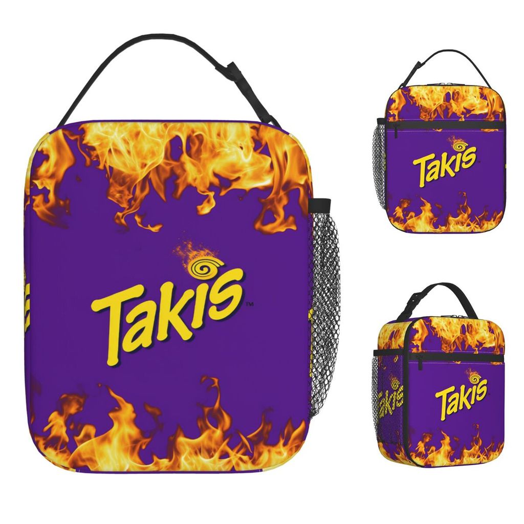 Takis Chili Chips Lunch Bag Portable Zipper Lunch Box Adult School Designer Cooler Bag Vintage