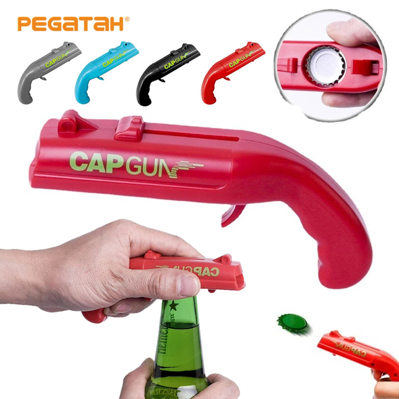 Cap Gun Beer Bottle Opener Portable Beverage Drinking Opening Gun Cap Launcher Kitchen Party Supply