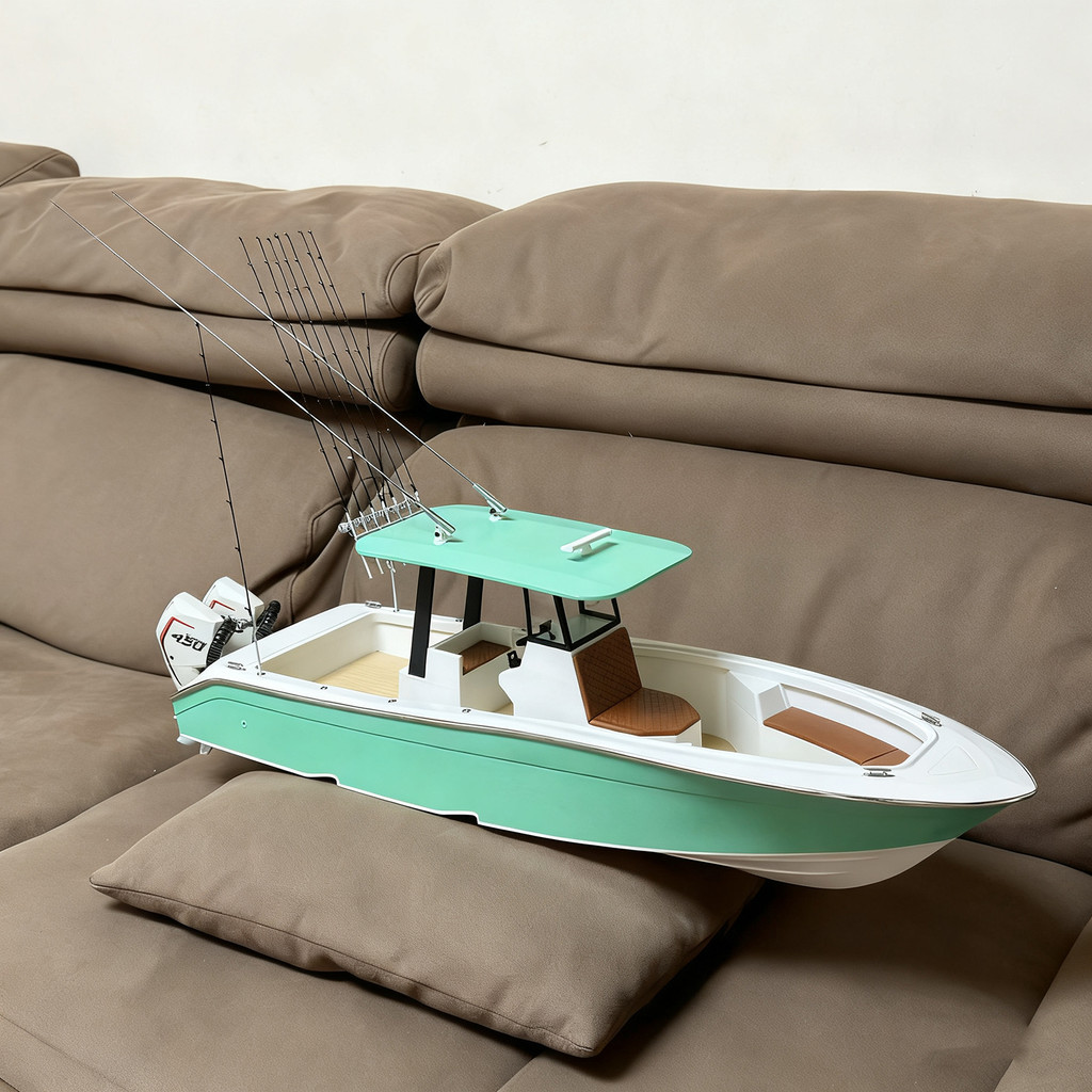 RC Ships 74cm Double String Outboard Motor Remote Controlled Fishing Boat Model 3D Printed RC