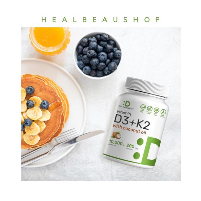 Deal D3 5000Iu 10.000Iu & K2 100Mcg 200Mcg (Mk-7) 250Softgel Ori Usa