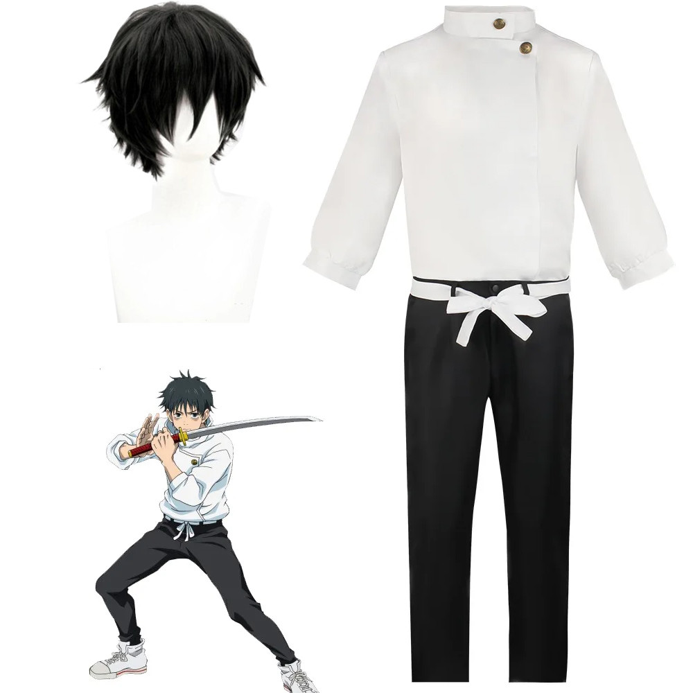Anime Okkotsu Yuta Cosplay Uniform Wig Jujuka Yuta Okkotsu Cosplay Costume Pants Suit Halloween