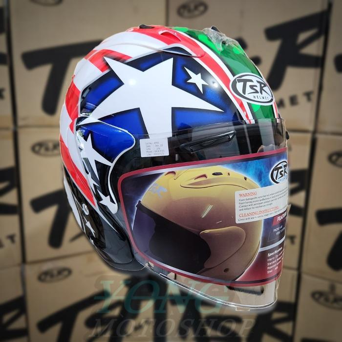 Terbaru! Helm TSR Ram 4 Nicky Hayden GP Original Half Face TSR Helmet Ram4