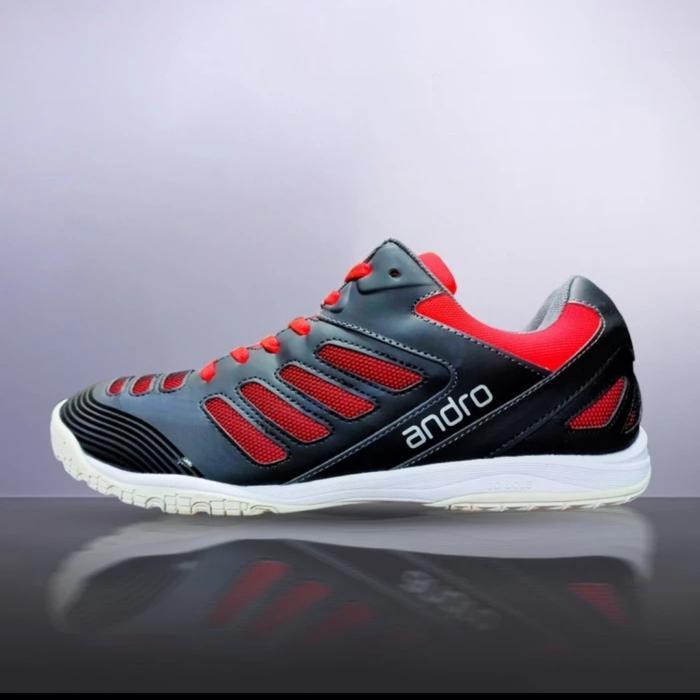 SEPATU ANDRO CROSS STEP 2 BLACK NEON RED