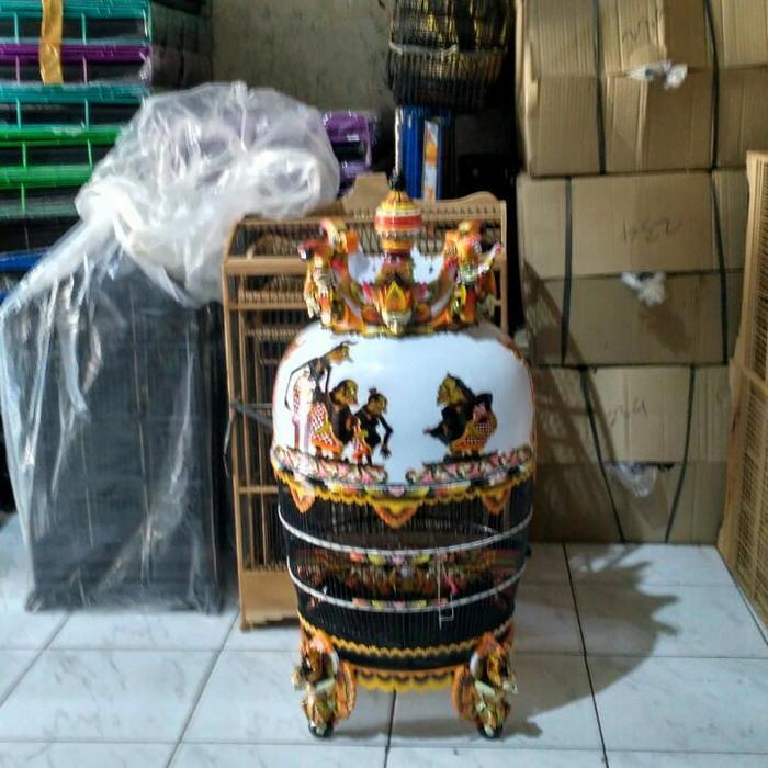 sangkar burung perkutut mahkota super motif ukir timbul.