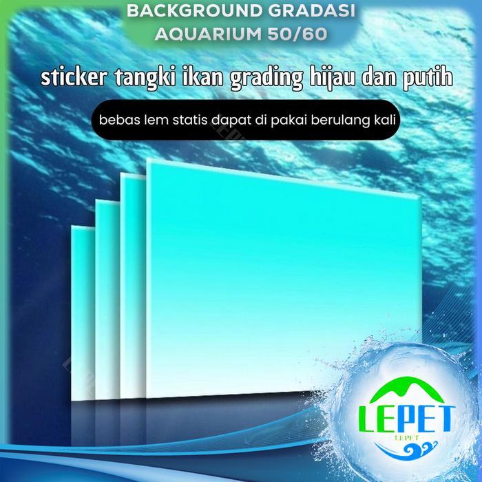 LEPET Background Aquarium GRADASI, 50/60 Stiker Aquarium , Wallpaper Aquarium, Aquascape, Stiker