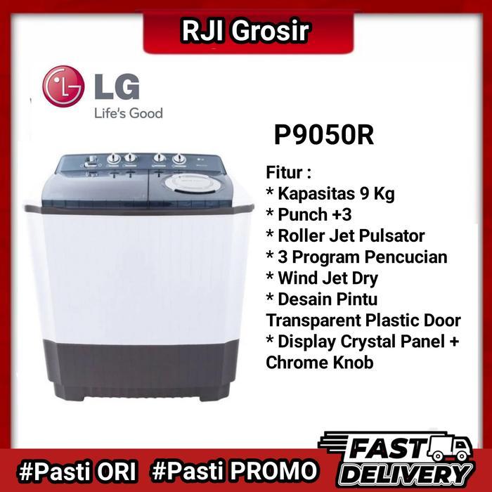 LG MESIN CUCI 9KG P9050R MESIN CUCI 2 TABUNG