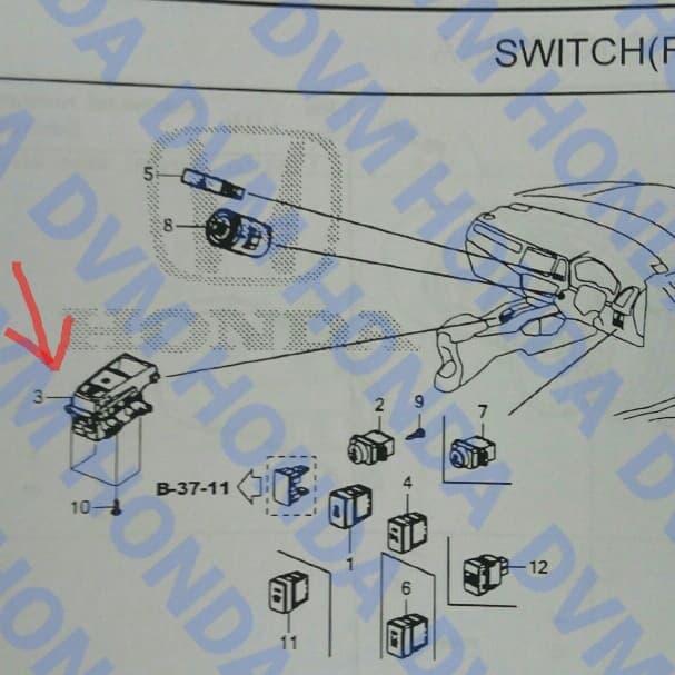 Switch/Saklar Epb (Electronic Parking Brake) Original Hrv Ru