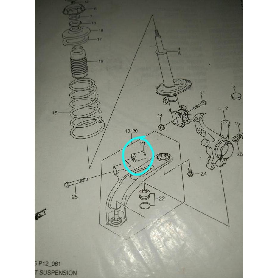 Bushing Lower Arm Kecil Suzuki Swift / Sx4 /Neo Baleno / Splash Ori