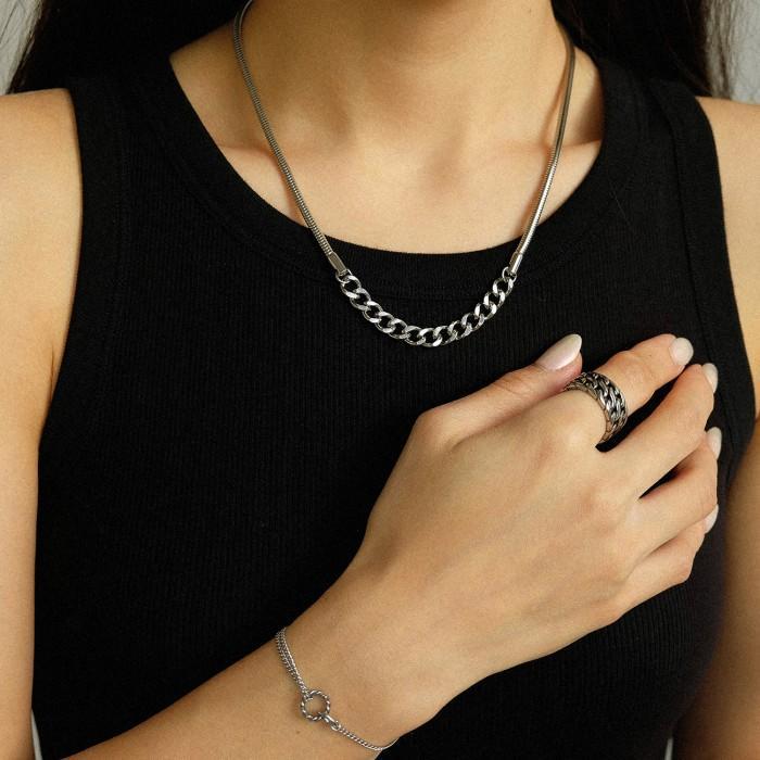 Arna Archive Herringbone Drop Tag Necklace Kalung Unisex