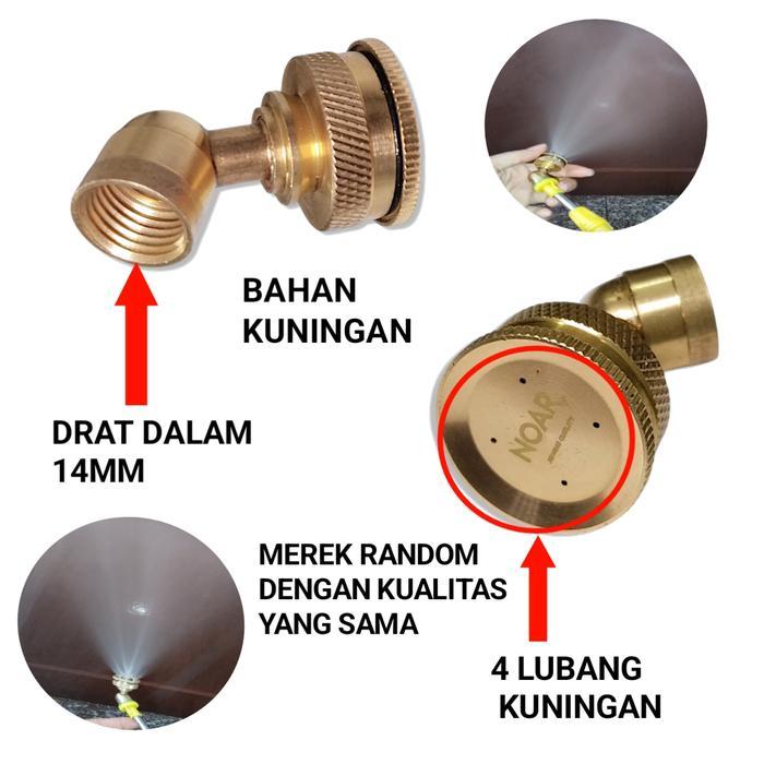 "New" NOZZLE / SPUYER / NOZLE SPRAYER ELEKTRIK / KNAPSAK LUBANG 4 KUNINGAN
