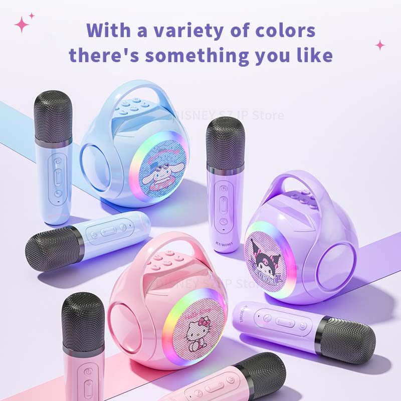 Sanrio Bluetooth Speakers Ml02 Karaoke Machine Portable Speakers Bluetooth With Mic Led Light