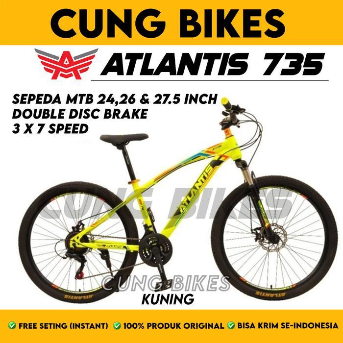 Sepeda Gunung Atlantis MTB 24 26 inch 735 dan 27,5 inch 730 Diskbrake 21 speed