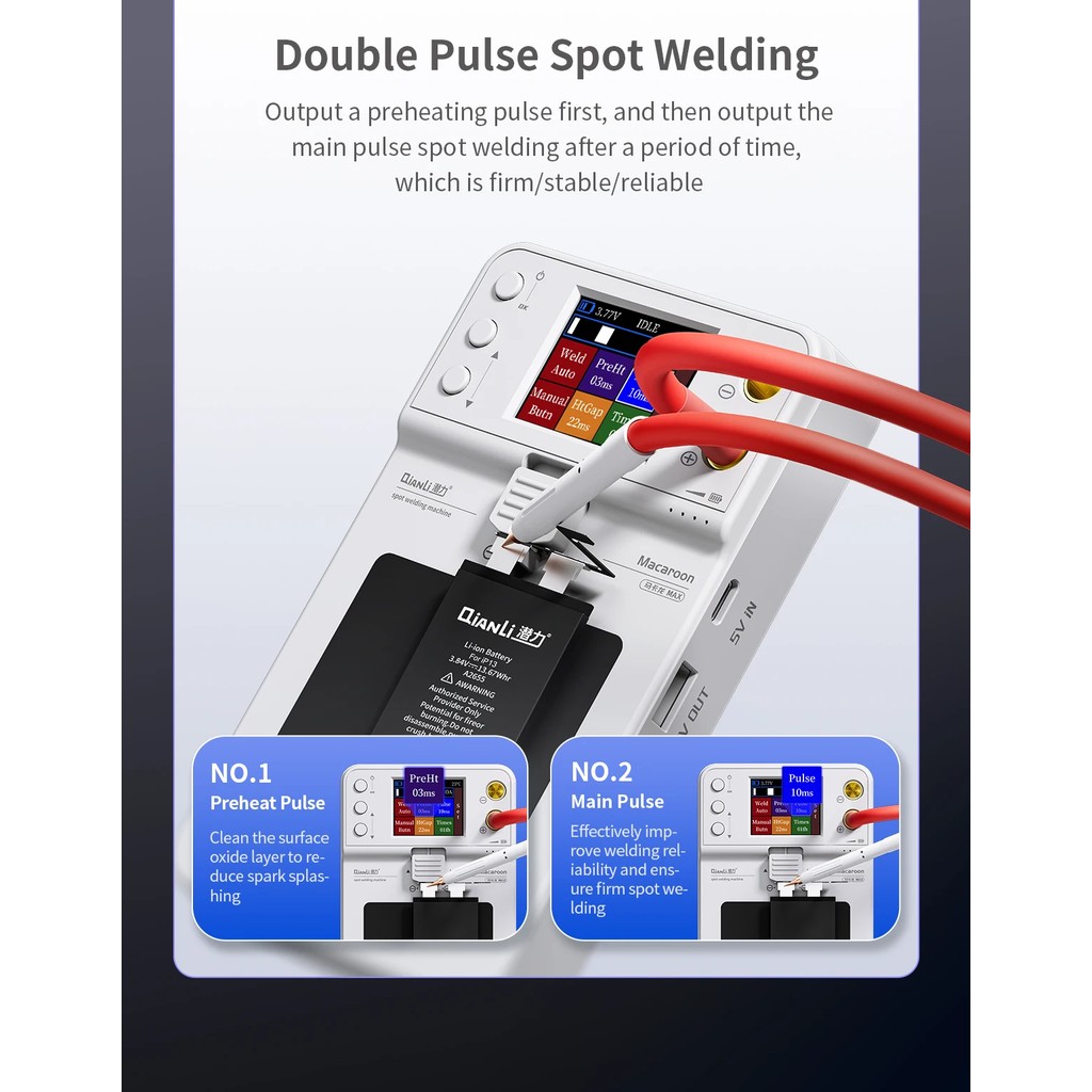 Qianli Macaron 2S Spot Welding Machine Adjustable 6 Speed Pulse Time Micro Spot Welder for Phone 11