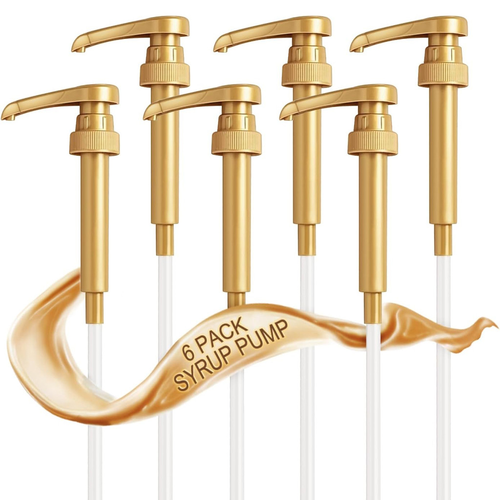 Leeseph Syrup Pump Coffee Syrup Pump Dispenser Gold Syrup Pump For 750Ml/ 25.4Oz Syrup Syrup Pum For