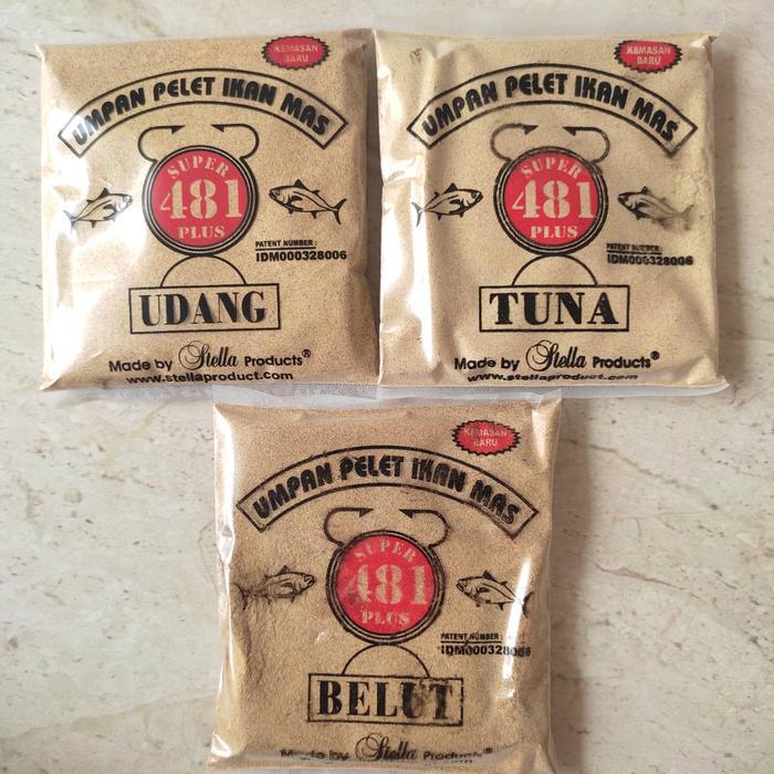 Umpan Pelet Ikan Mas Super 481 plus Udang, Tuna, Belut by Stella Produ
