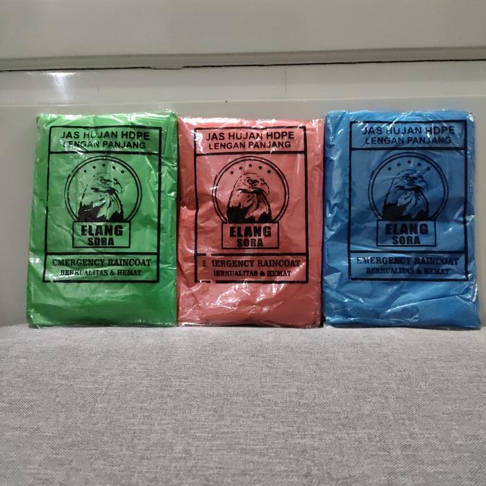 Jas Hujan plastik 1 lusin HDPE Poncho Panjang Elang isi 12 pcs