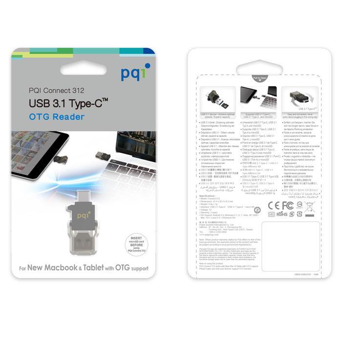 Pqi Connect 312 Type-C Usb 3.1 Otg Reader Micro Sd Terbaik