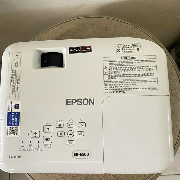 Epson Proyektor EB-E500 XGA 1024x768 3300 Lumens 15000:1 3LCD VGA HDMI USB Bonus Kabel VGA Tas Kabel