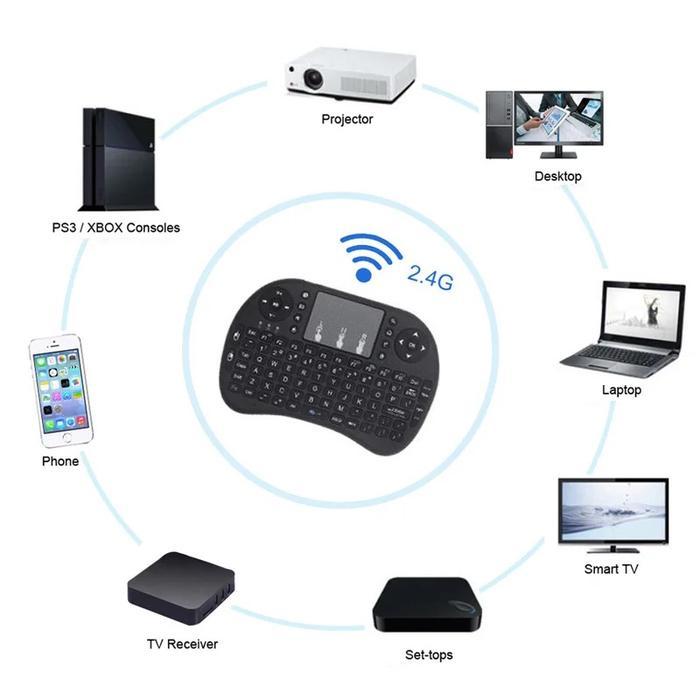 Mini Keyboard Wireless I8 Rechargeable / Touchpad Mouse / Wireless Mouse Touchpad Tanpa Kabel