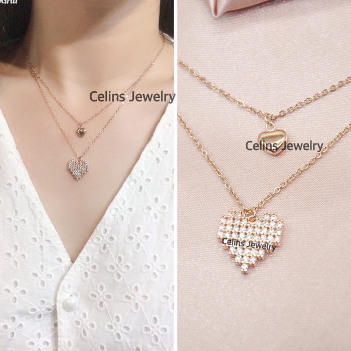 Kalung Wanita Love 2Layers