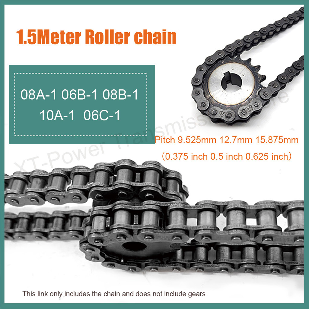 1.5Meter 06B 08B 10A 06C 08A Roller Chain Single Row Carbon Steel Industrial Transmission Chain