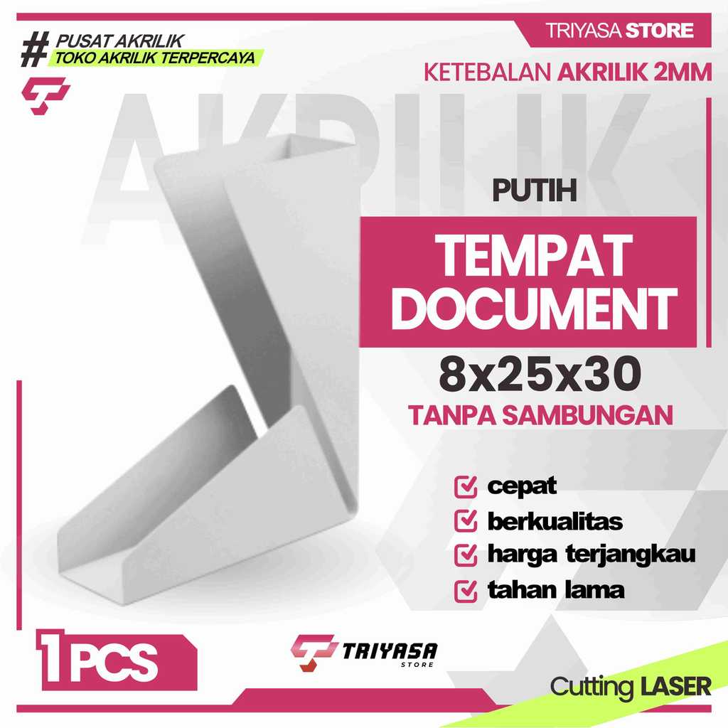 DESKTOP ORGANIZER TYPE B  AKRILIK PUTIH / FILE PENYIMPANAN SEBRAGUNA/ BOX FILE/ BOX ARSIP