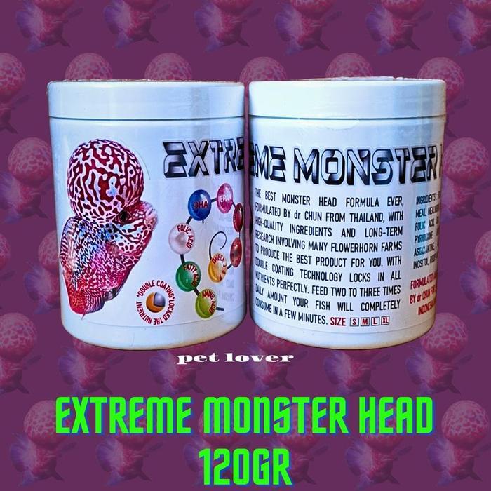 PELET IKAN LOUHAN EXTREME MONSTER HEAD KOK 100GR BONUS 20GR TOTAL 120GR PAKAN LOHAN KEPALA JENONG