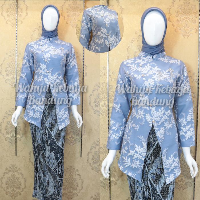 Setelan Kebaya Janggan Embos Prisket Kebaya Wisuda Kebaya Nikahan Tunangan Seragaman Keluarga