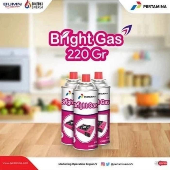Gas Kaleng Portable Bright Gas Ori 220 Gram