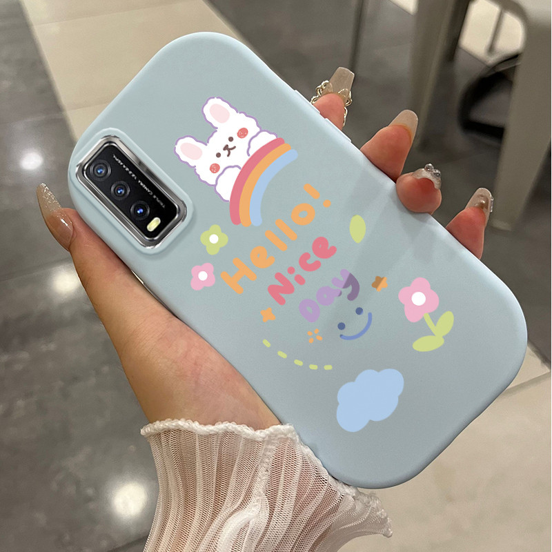 Casing Hp Untuk VIVO Y20 Y20i Y20s Y20T Y12s Y12a Case Kelinci Pelangi Kesing silikon silicone doff 