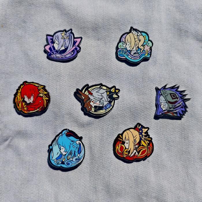 Genshin Impact Acrylic Pin (Yoimiya, Keqing, Ganyu, Barbara, Diluc, Arataki, Razor) Collectibles Pin