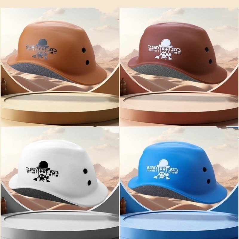Cowboy Hard Hat Outdoor Fashion Protective Safety Helmet Ventilated Lightweight White Brown Khaki