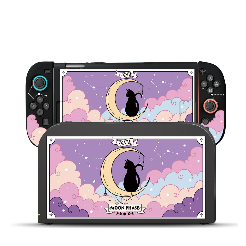 Nintendo Switch 2 Case Funda Cover Shell Dockable Protective Pastel Moon Cat TPU Switch 2